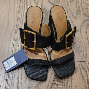 NWT Universal  Thread Block Bristol Bamboo Style Heel Mule Sandals